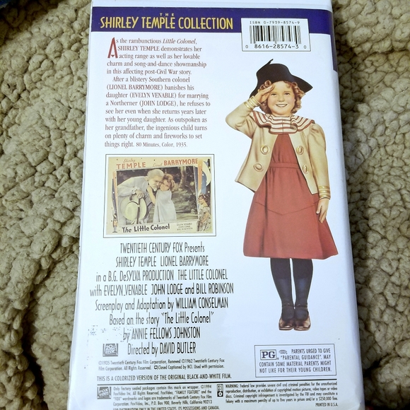 🔥Shirley Temple the Little Colonel (1994 VHS)rare - Picture 3 of 7